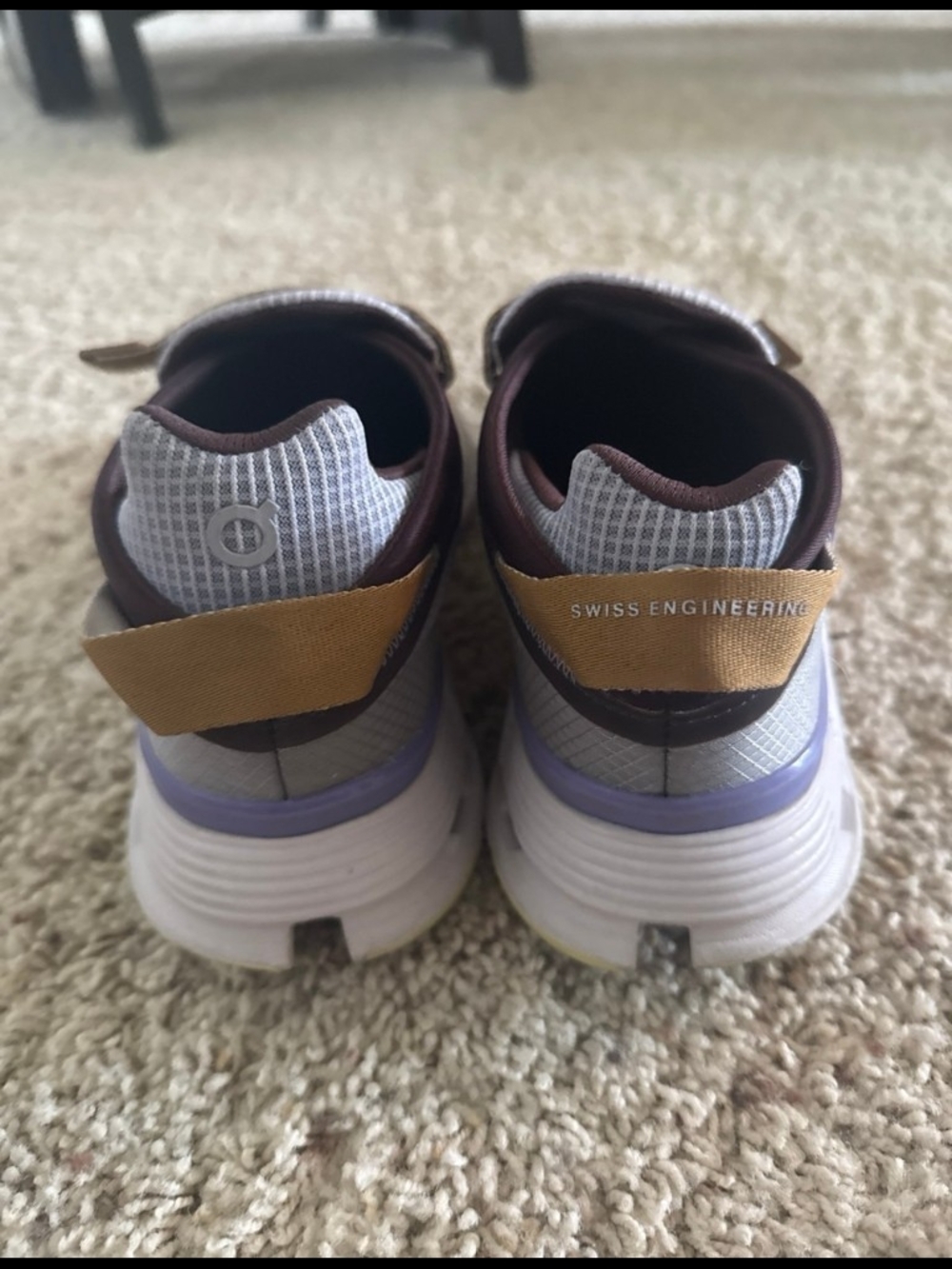 OnCloud Slip-On Velcro Athletic Shoes in Gray and Tan - Picture 3 of 5